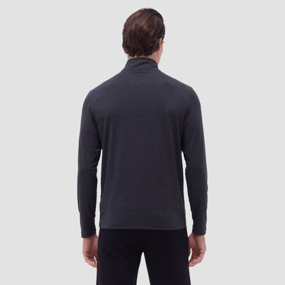 Bugatchi UV50 Performance Quarter-Zip Pullover Black