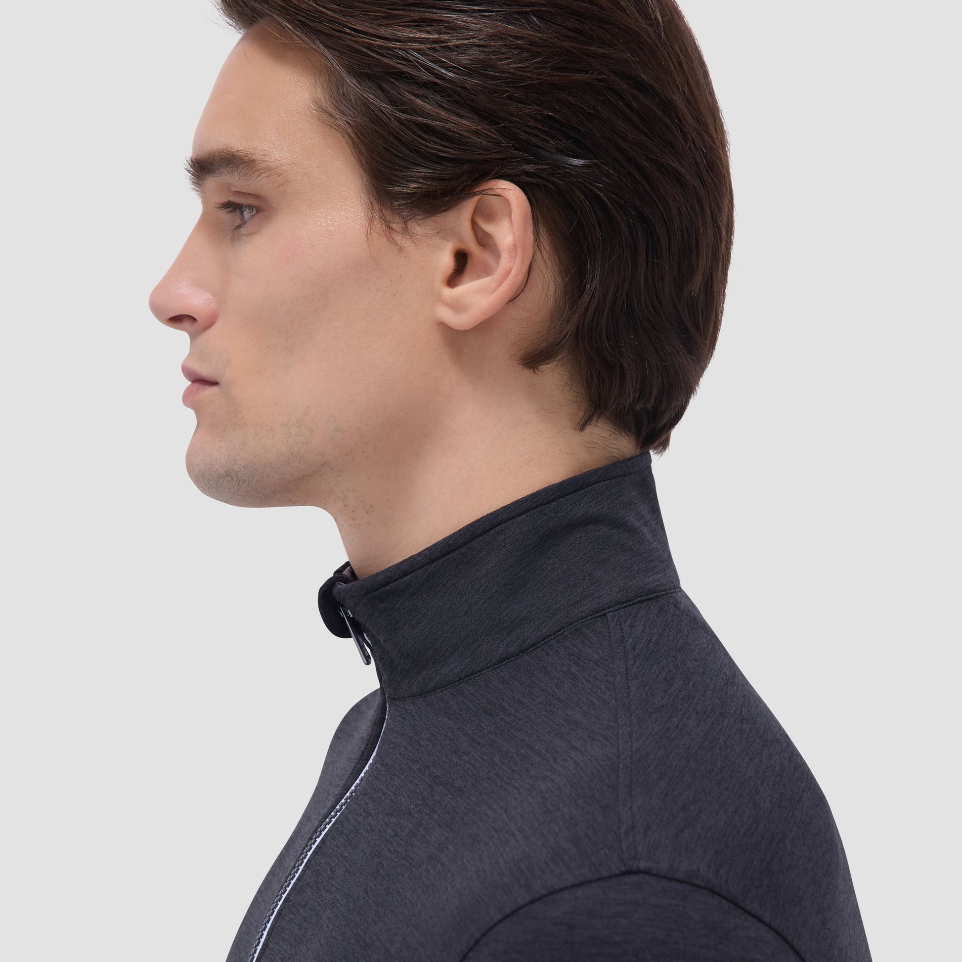 Bugatchi UV50 Performance Quarter-Zip Pullover Black