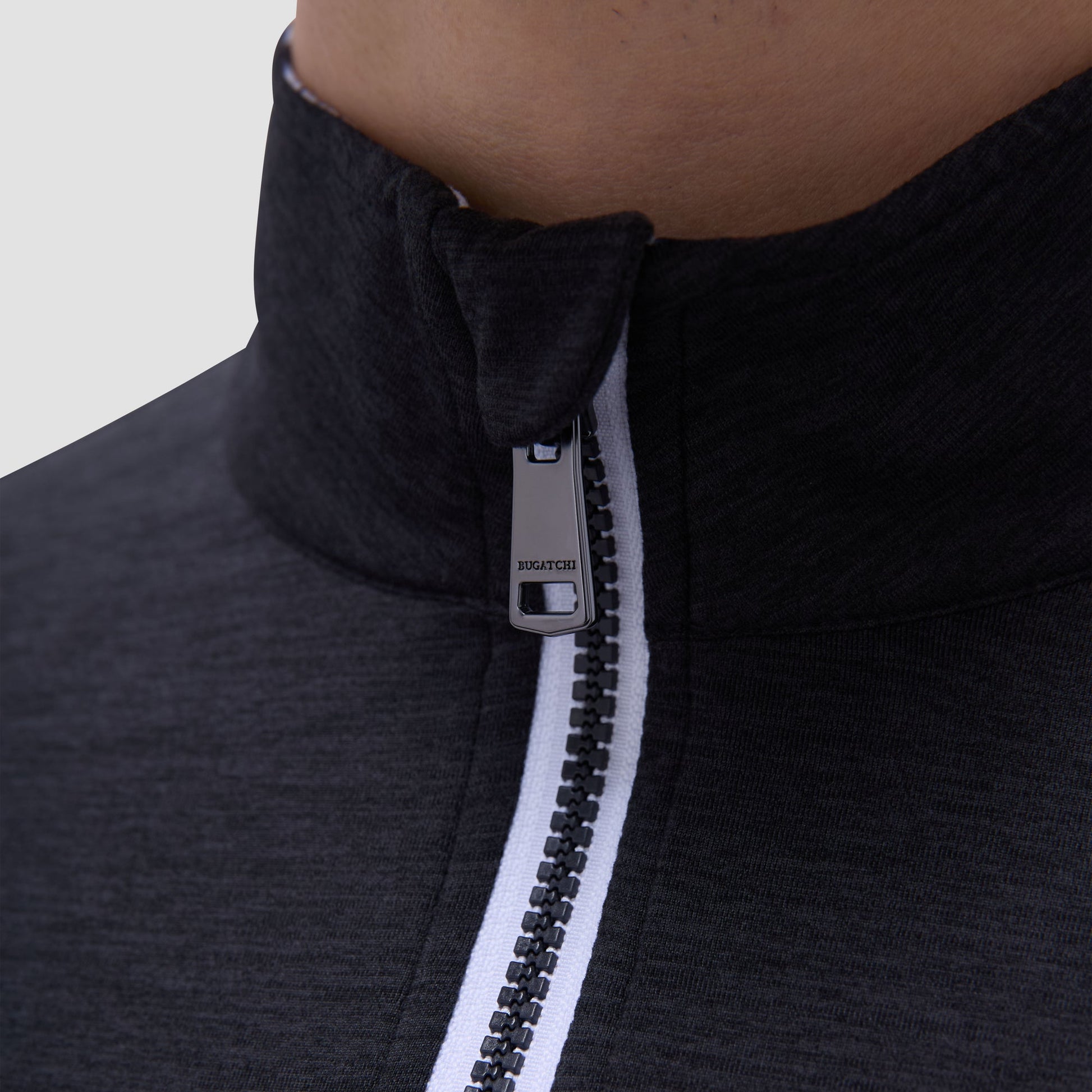 Bugatchi UV50 Performance Quarter-Zip Pullover Black