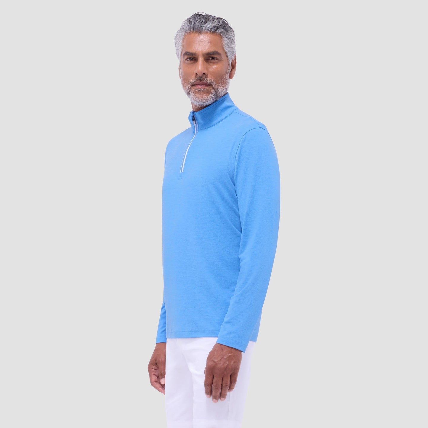 Bugatchi UV50 Performance Quarter-Zip Pullover Classic Blue