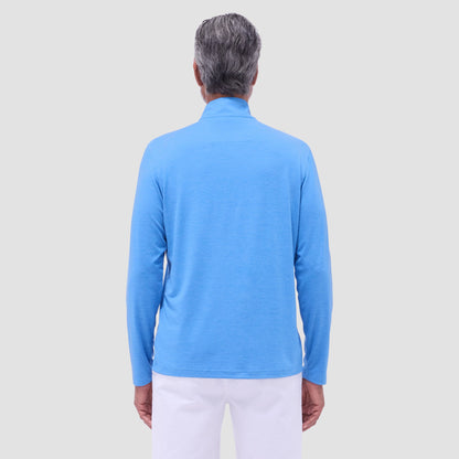 Bugatchi UV50 Performance Quarter-Zip Pullover Classic Blue