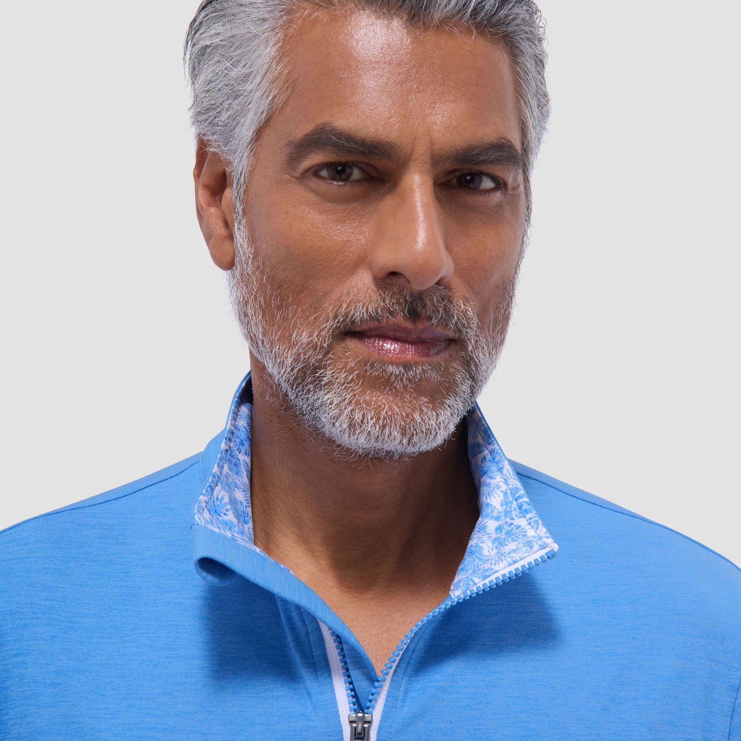 Bugatchi UV50 Performance Quarter-Zip Pullover Classic Blue