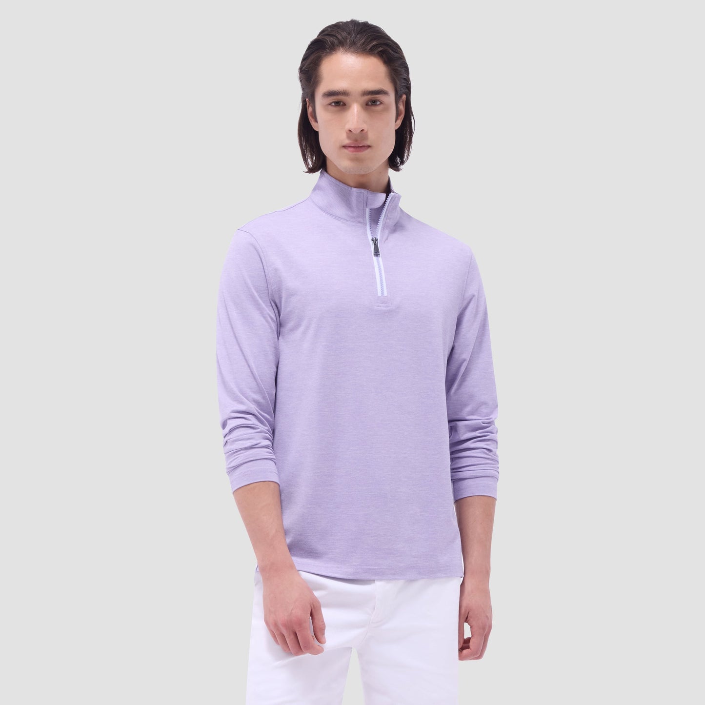Bugatchi UV50 Performance Quarter-Zip Pullover Lilac