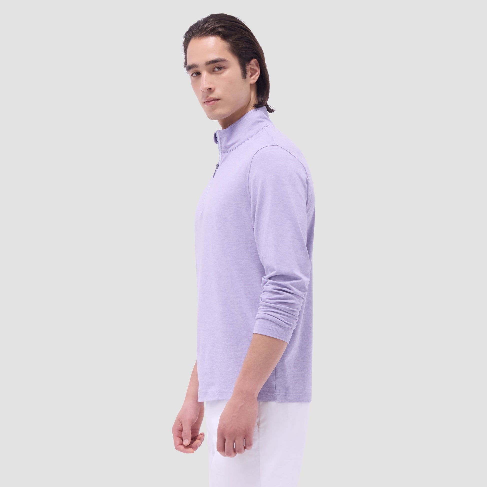 Bugatchi UV50 Performance Quarter-Zip Pullover Lilac