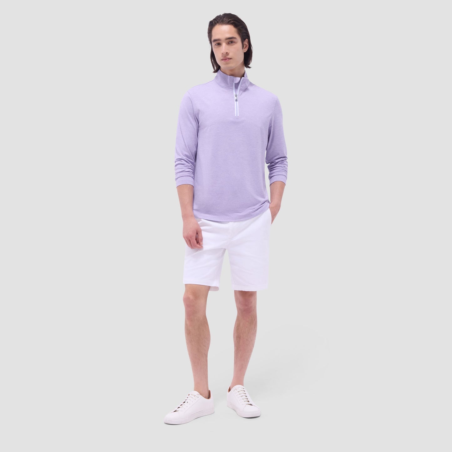 Bugatchi UV50 Performance Quarter-Zip Pullover Lilac