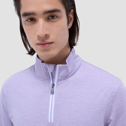 Bugatchi UV50 Performance Quarter-Zip Pullover Lilac