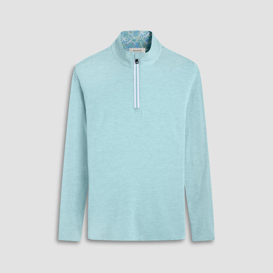 Bugatchi UV50 Performance Quarter-Zip Pullover Menthol