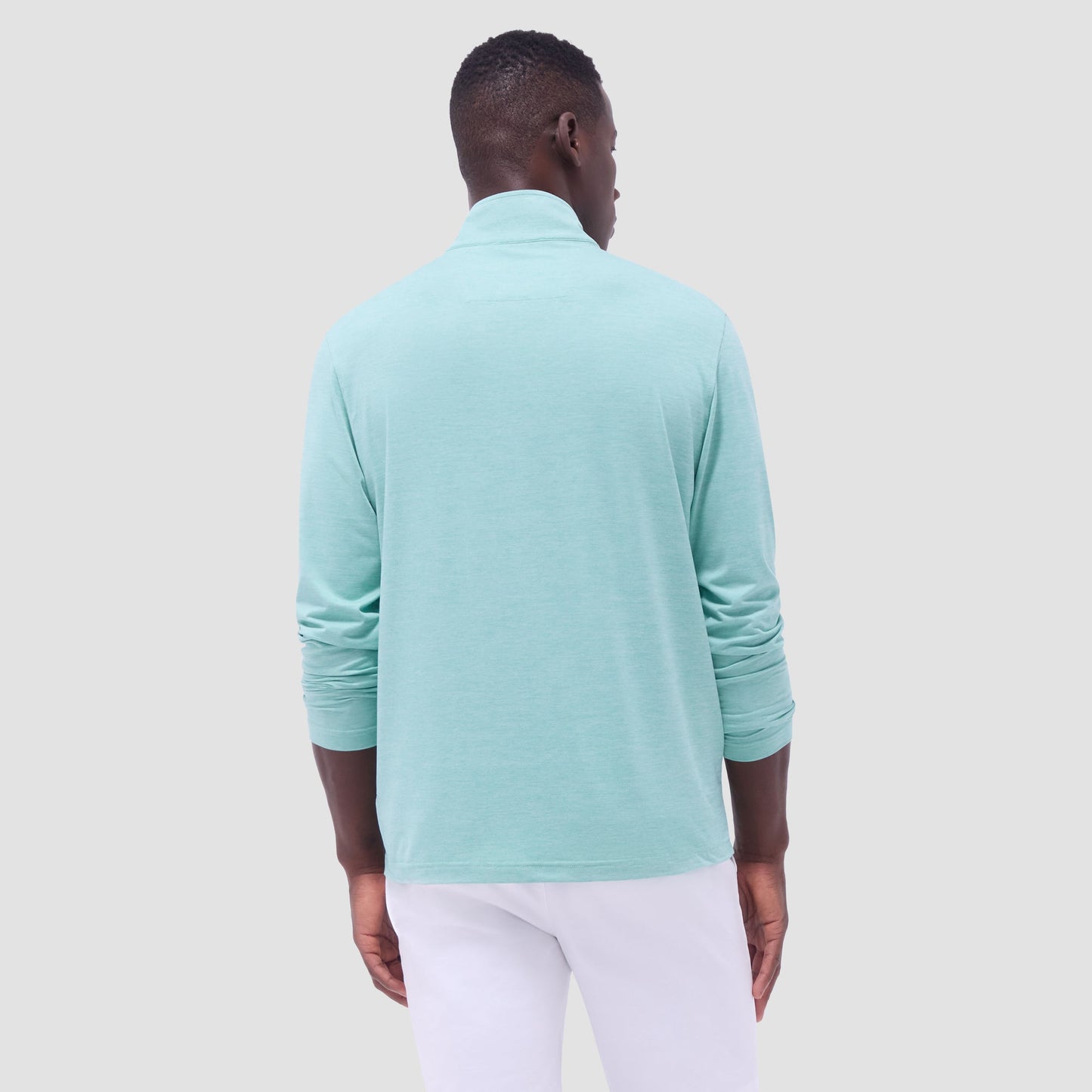 Bugatchi UV50 Performance Quarter-Zip Pullover Menthol