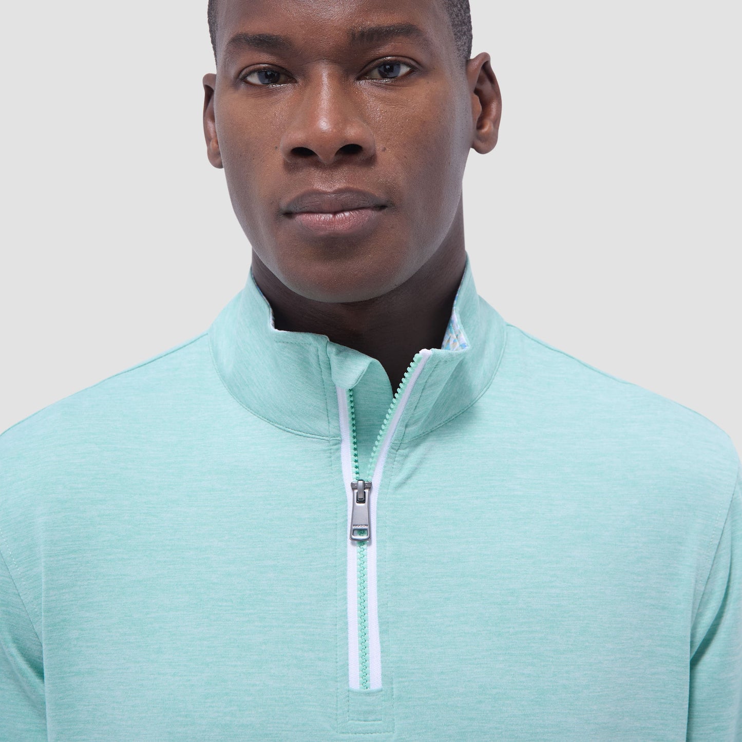 Bugatchi UV50 Performance Quarter-Zip Pullover Menthol