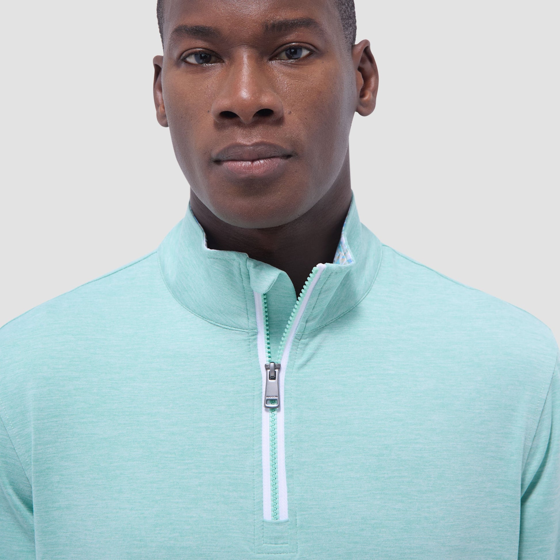 Bugatchi UV50 Performance Quarter-Zip Pullover Menthol