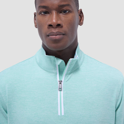 Bugatchi UV50 Performance Quarter-Zip Pullover Menthol