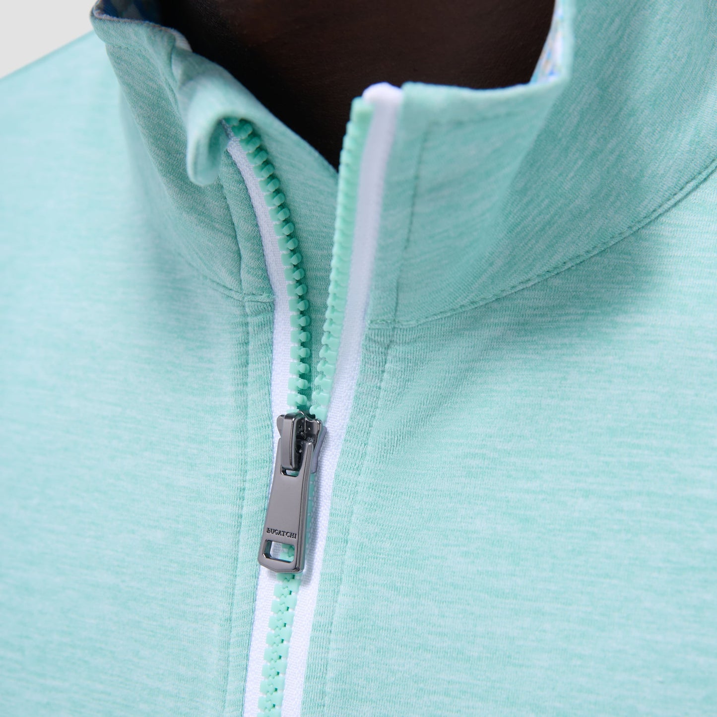 Bugatchi UV50 Performance Quarter-Zip Pullover Menthol