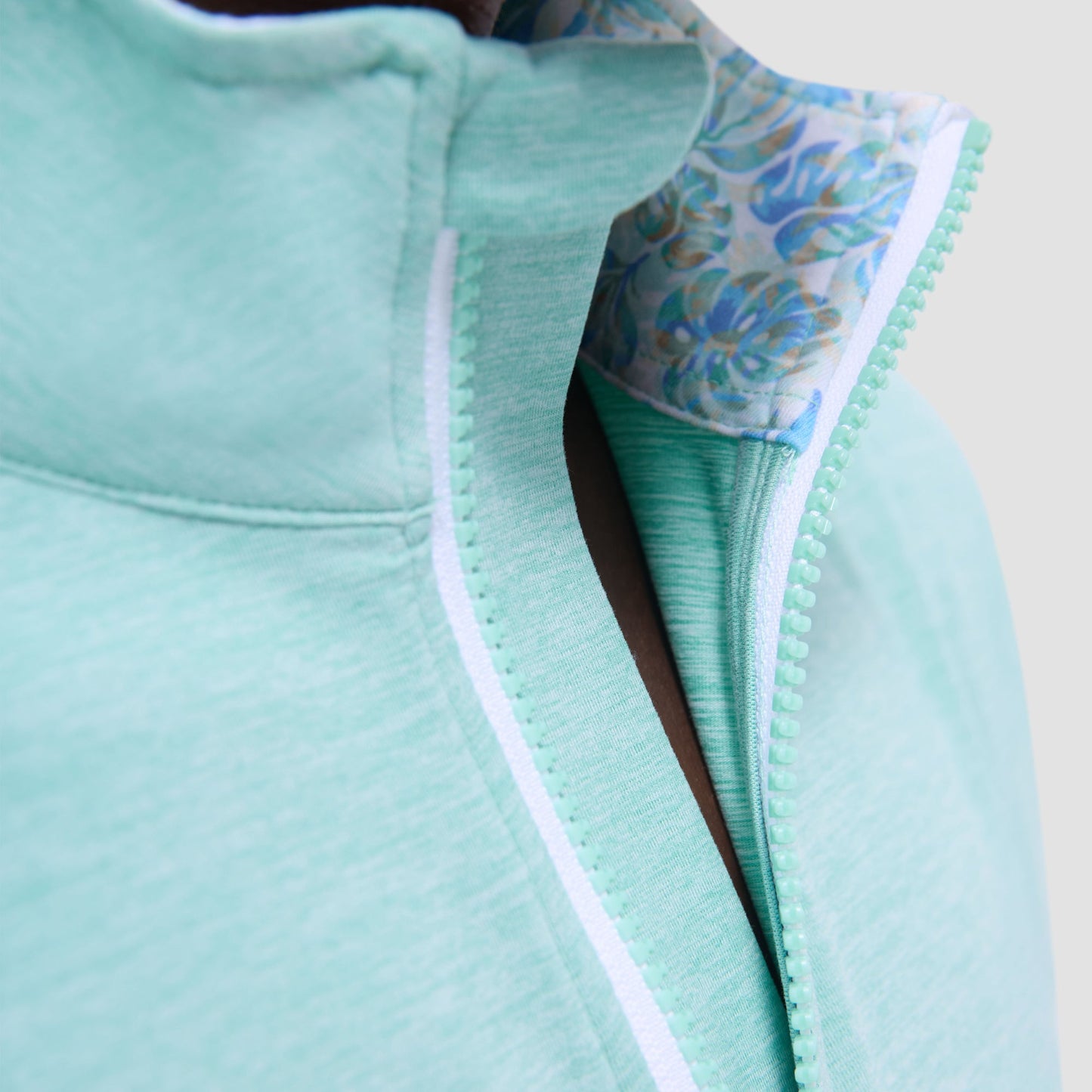 Bugatchi UV50 Performance Quarter-Zip Pullover Menthol