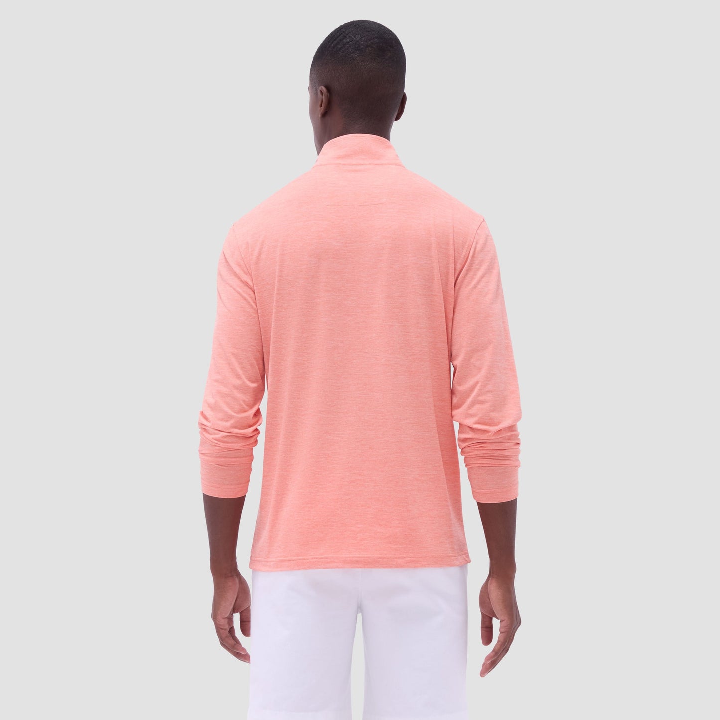 Bugatchi UV50 Performance Quarter-Zip Pullover Papaya