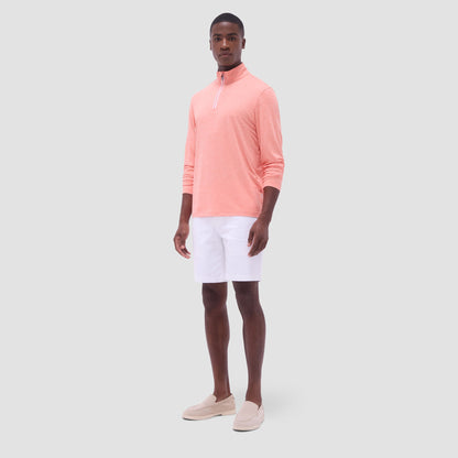 Bugatchi UV50 Performance Quarter-Zip Pullover Papaya