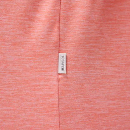 Bugatchi UV50 Performance Quarter-Zip Pullover Papaya