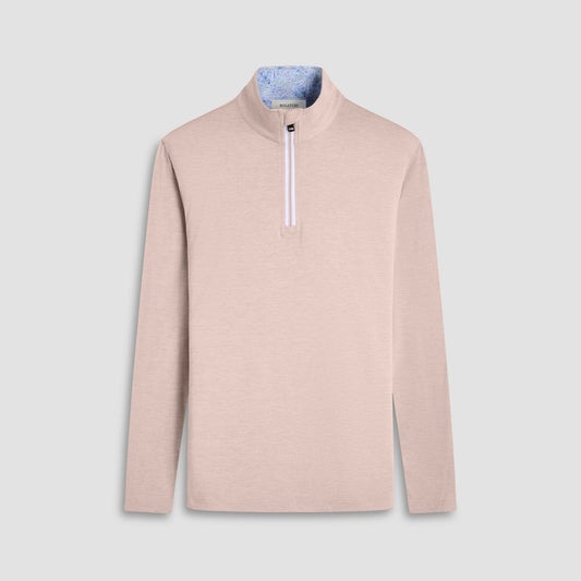 Bugatchi UV50 Performance Quarter-Zip Pullover Sand