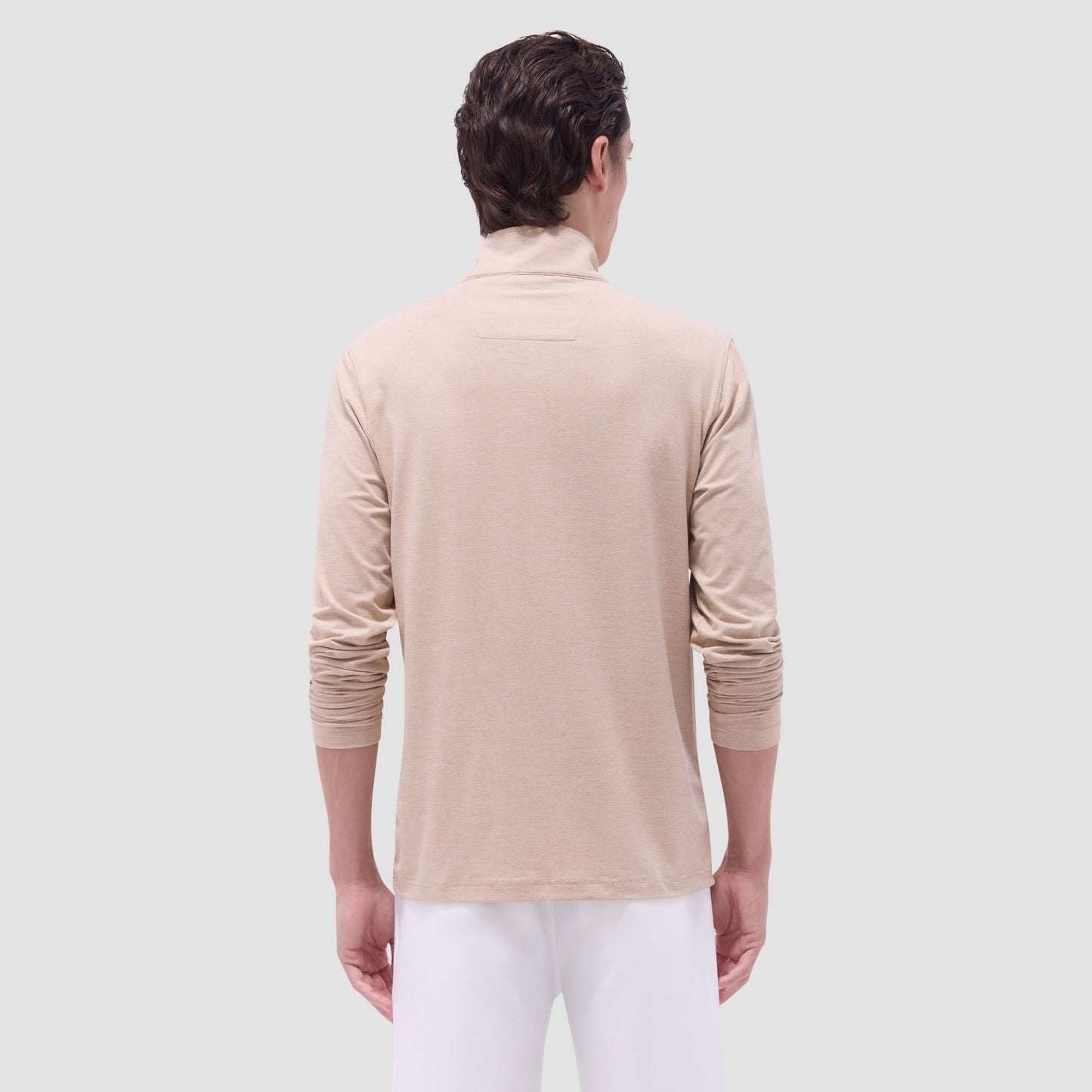Bugatchi UV50 Performance Quarter-Zip Pullover Sand