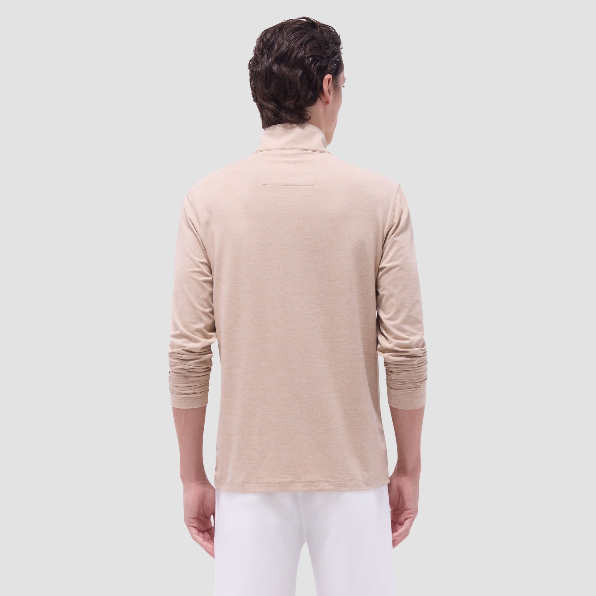 Bugatchi UV50 Performance Quarter-Zip Pullover Sand