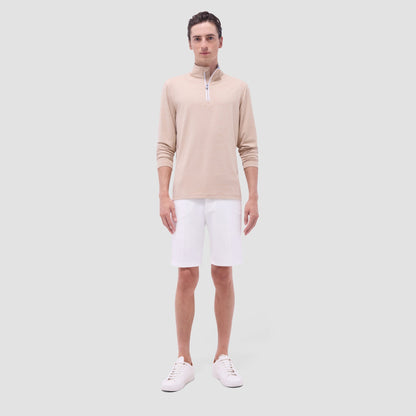 Bugatchi UV50 Performance Quarter-Zip Pullover Sand
