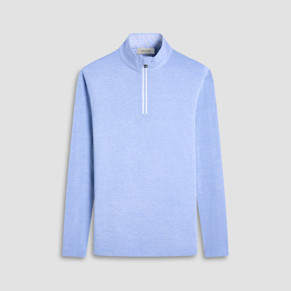 Bugatchi UV50 Performance Quarter-Zip Pullover Sky