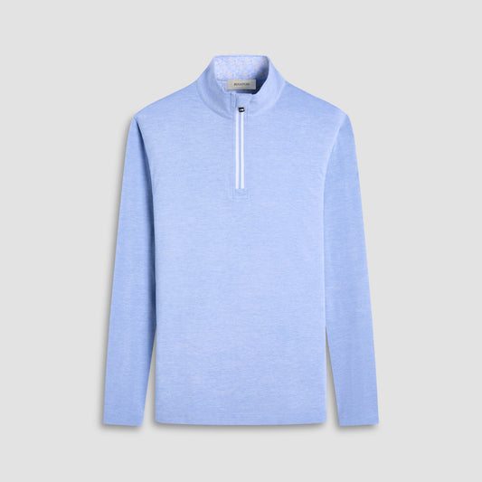 Bugatchi UV50 Performance Quarter-Zip Pullover Sky