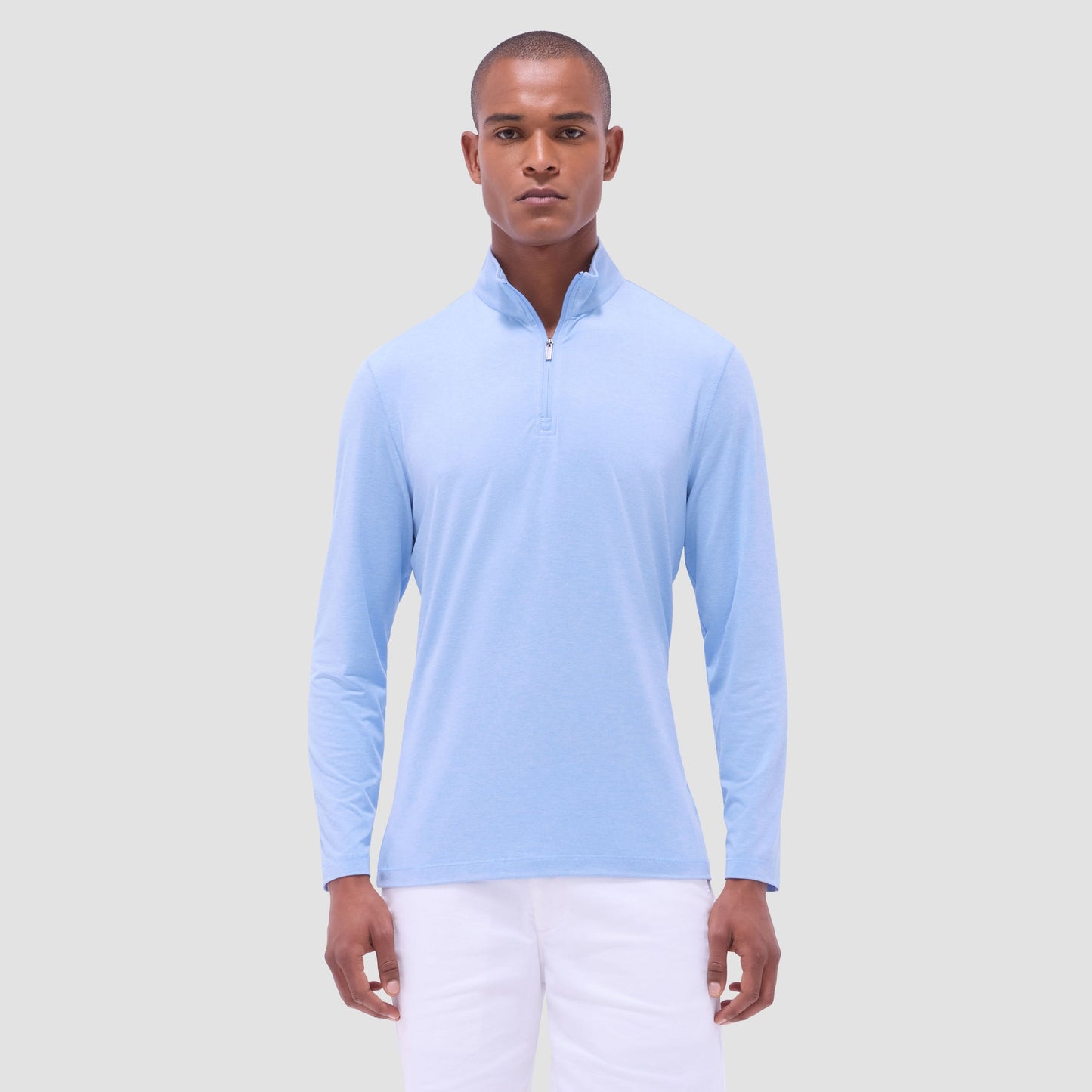 Bugatchi UV50 Performance Quarter-Zip Pullover Sky