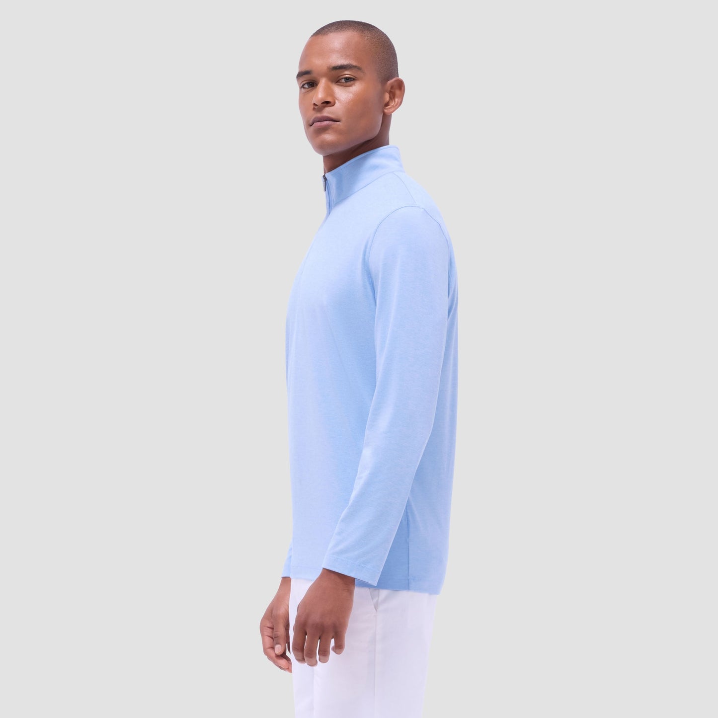 Bugatchi UV50 Performance Quarter-Zip Pullover Sky