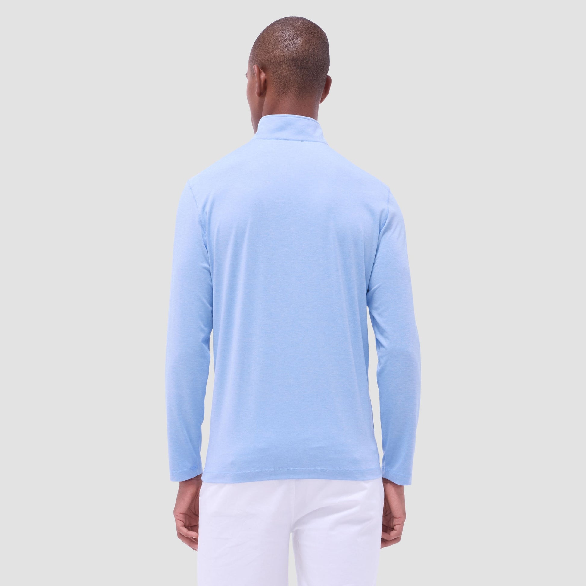 Bugatchi UV50 Performance Quarter-Zip Pullover Sky