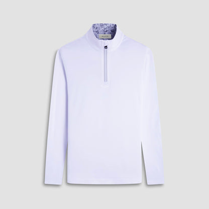 Bugatchi UV50 Performance Quarter-Zip Pullover White