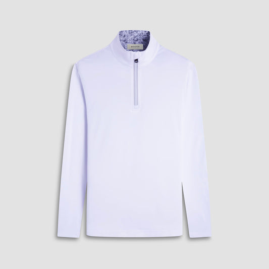 Bugatchi UV50 Performance Quarter-Zip Pullover White