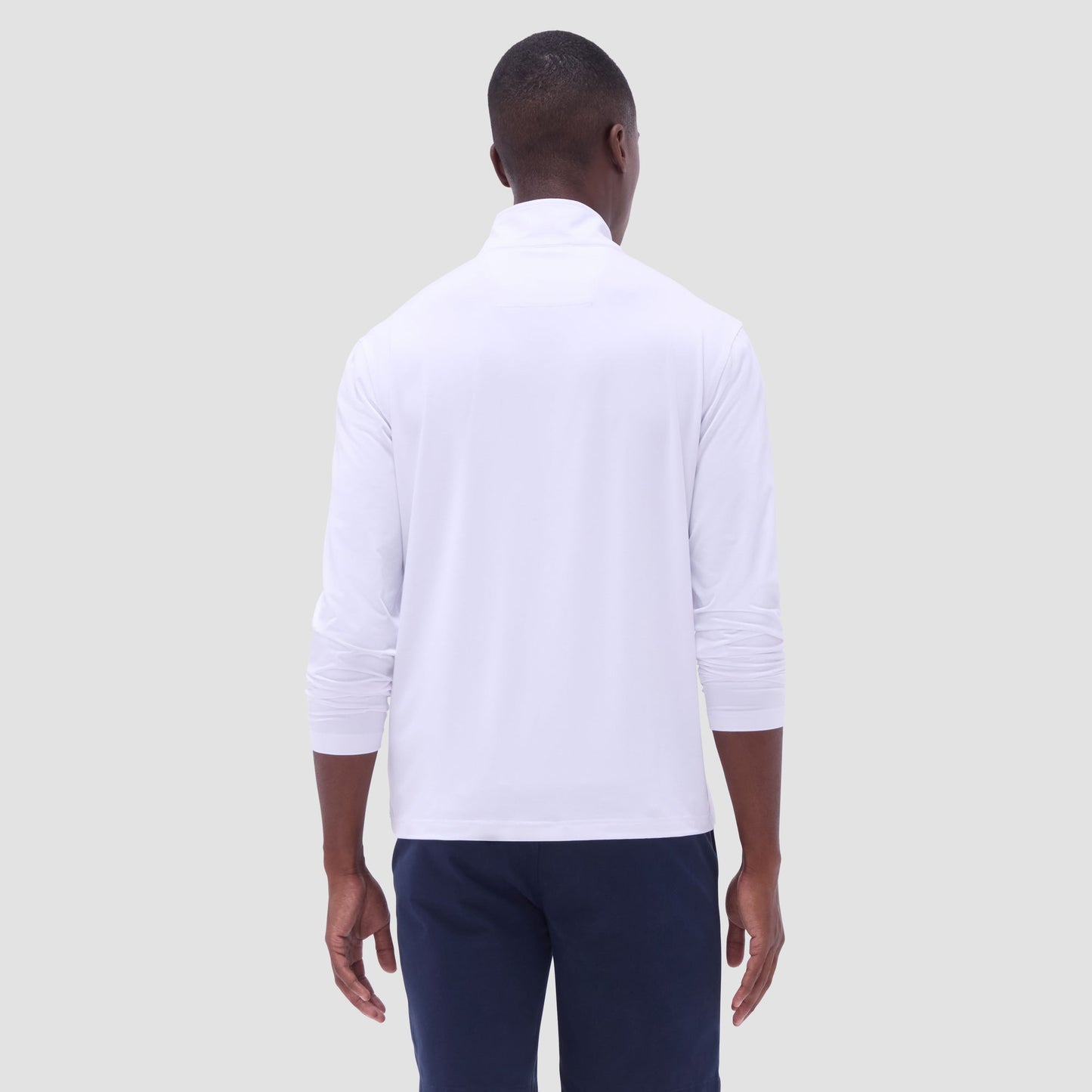 Bugatchi UV50 Performance Quarter-Zip Pullover White