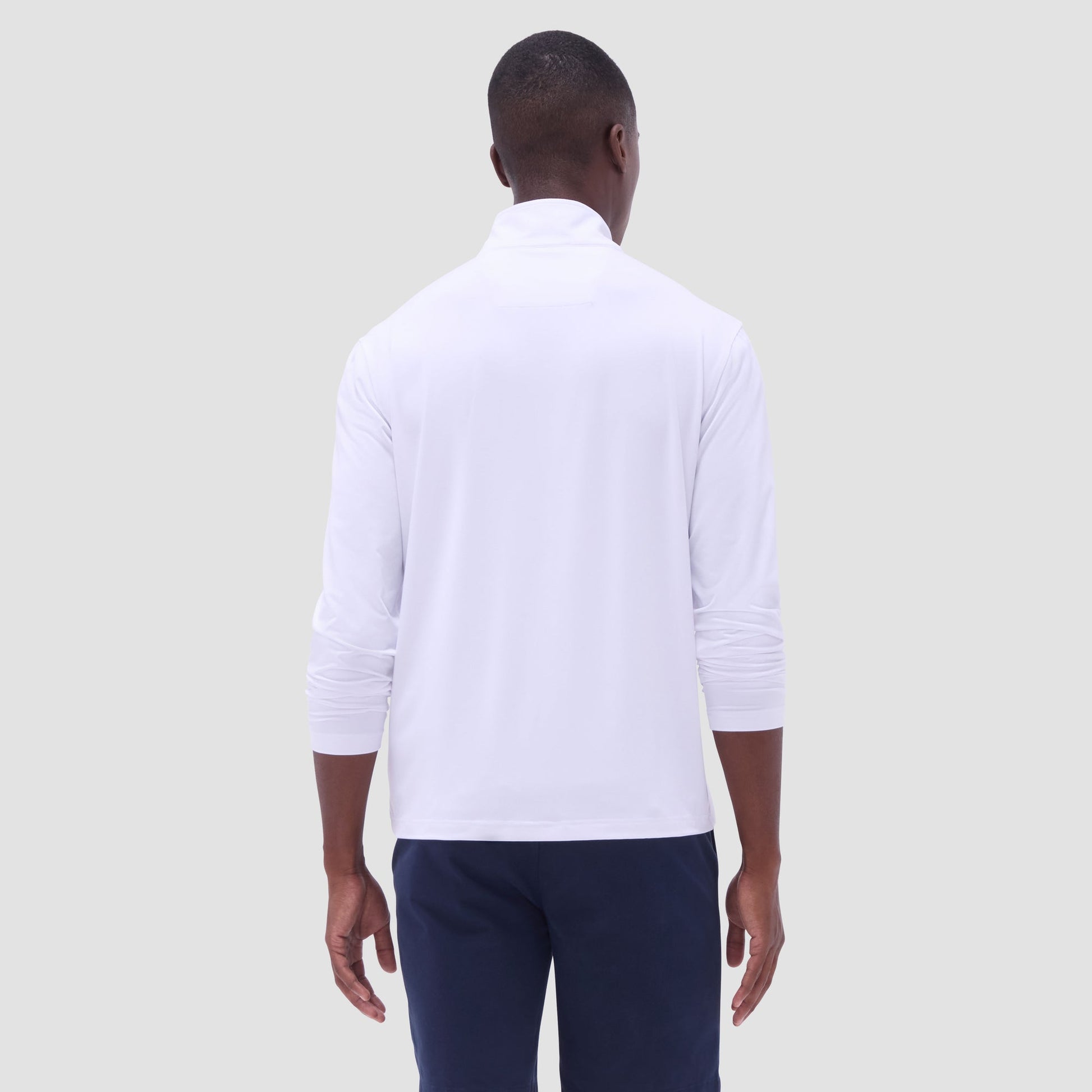 Bugatchi UV50 Performance Quarter-Zip Pullover White