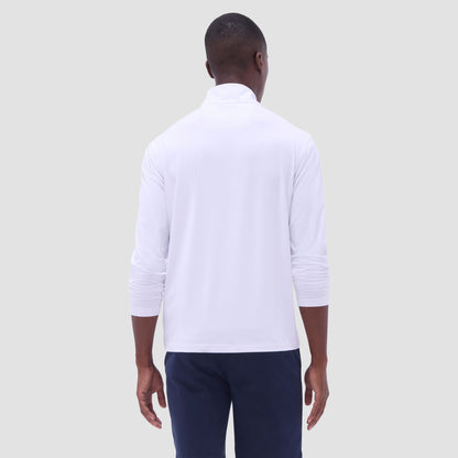 Bugatchi UV50 Performance Quarter-Zip Pullover White