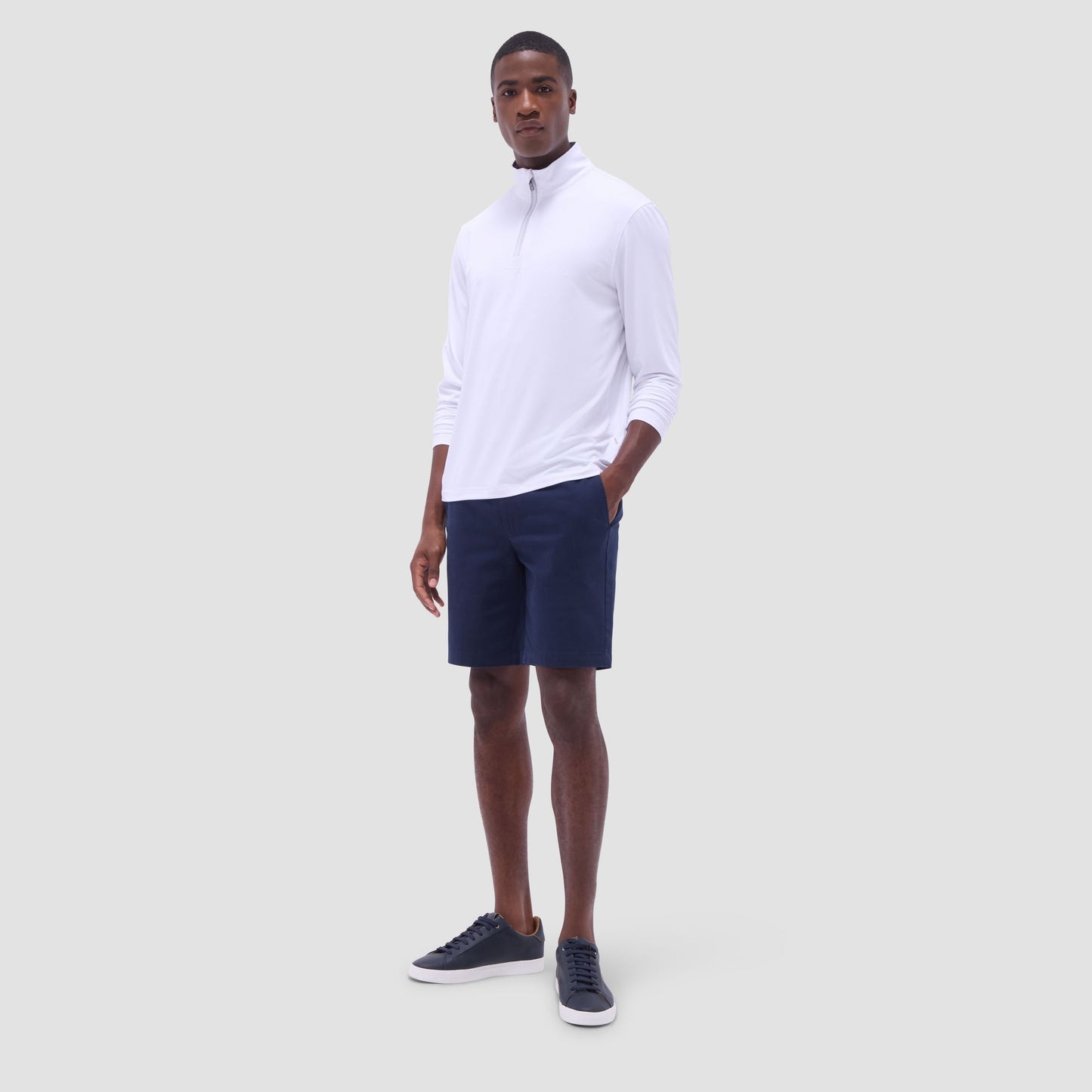Bugatchi UV50 Performance Quarter-Zip Pullover White