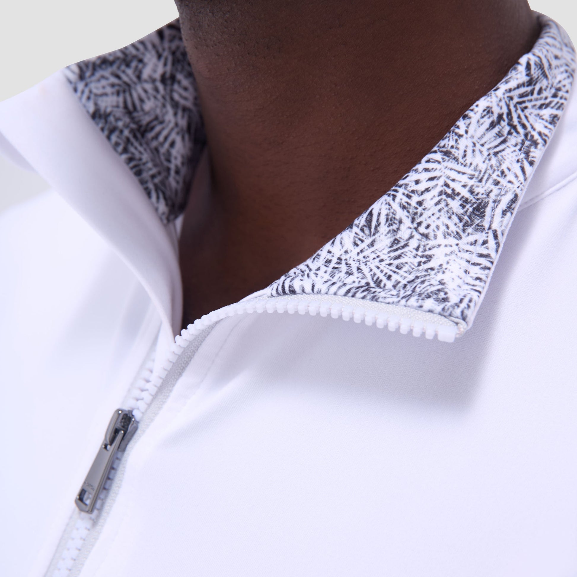 Bugatchi UV50 Performance Quarter-Zip Pullover White