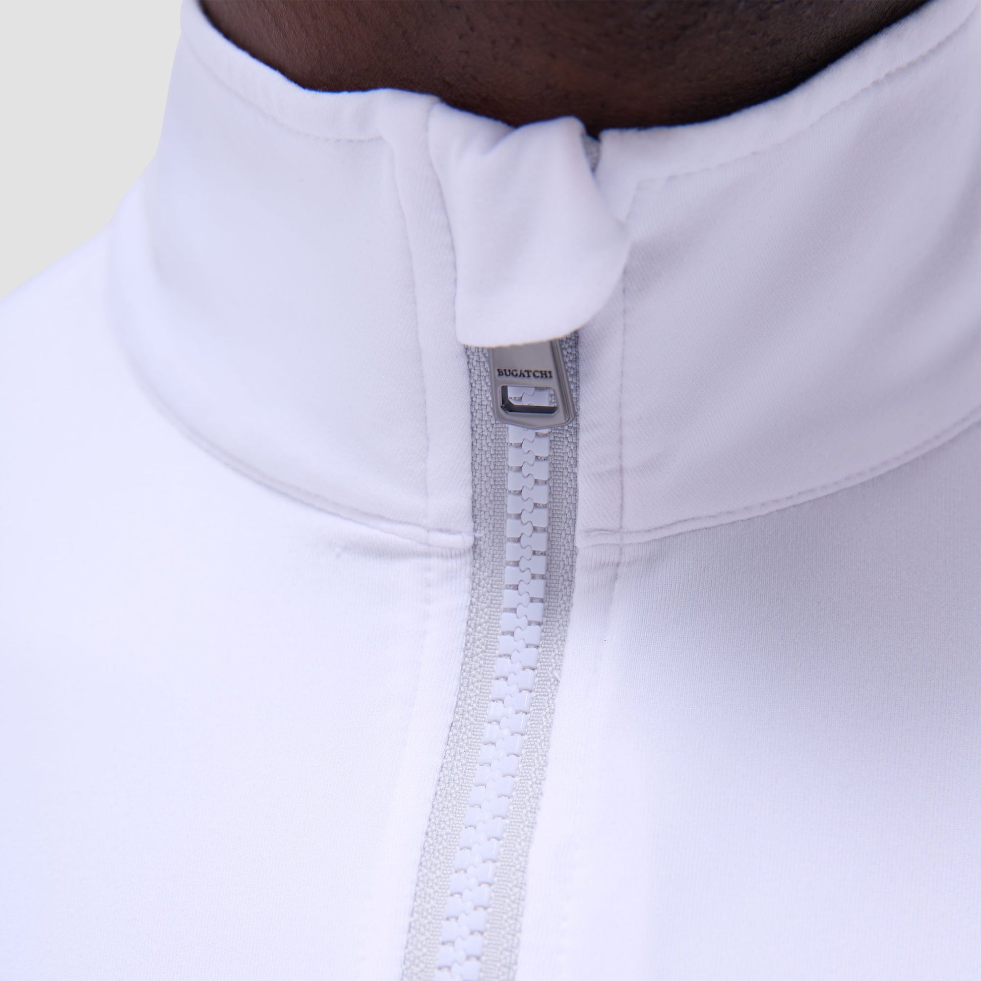 Bugatchi UV50 Performance Quarter-Zip Pullover White