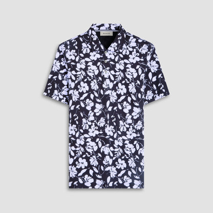Bugatchi Hendrix Floral Polo Shirt Black