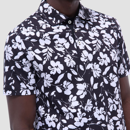 Bugatchi Hendrix Floral Polo Shirt Black