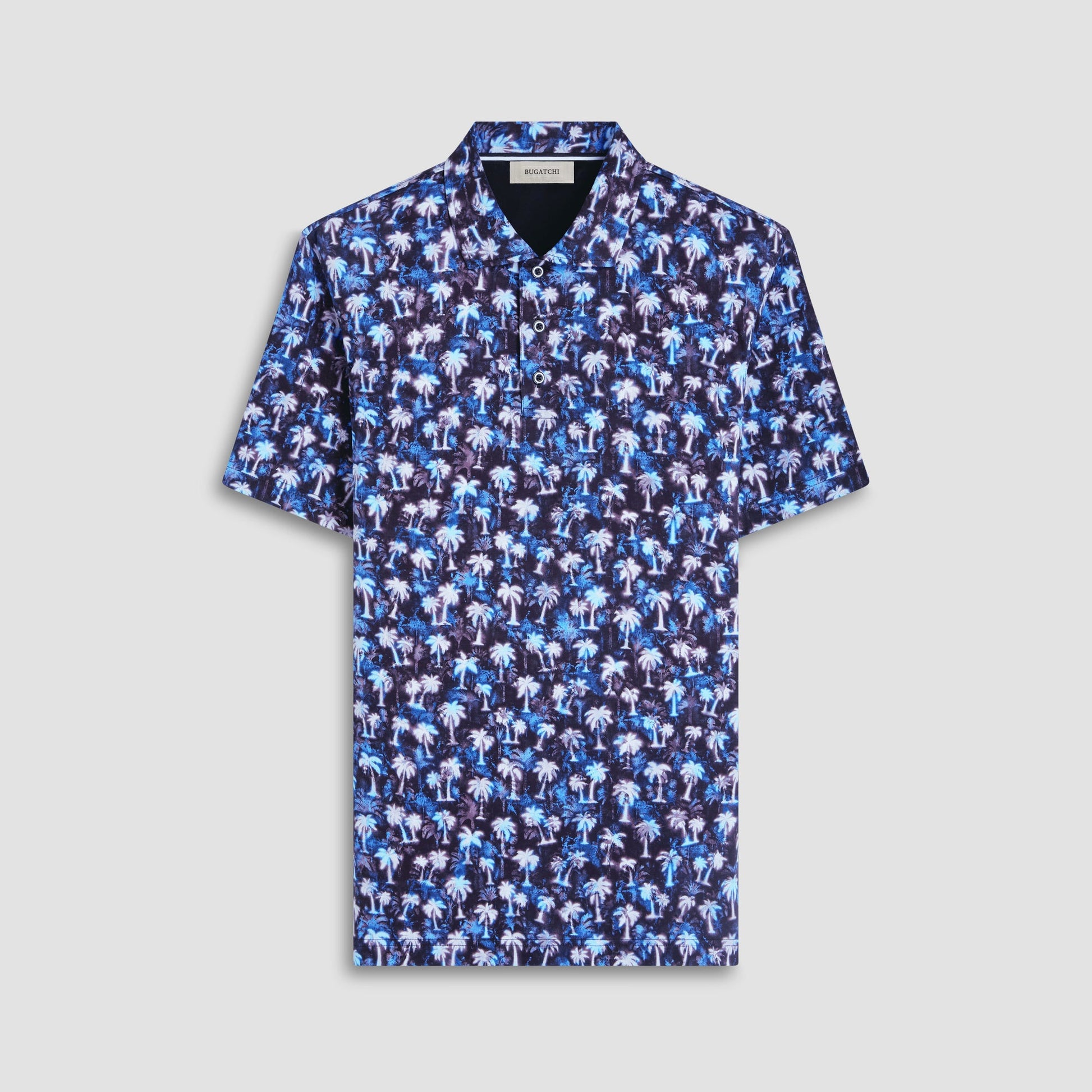 Bugatchi Hendrix Palm Tree Polo Shirt Black