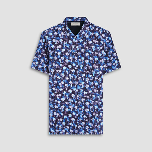 Bugatchi Hendrix Palm Tree Polo Shirt Black