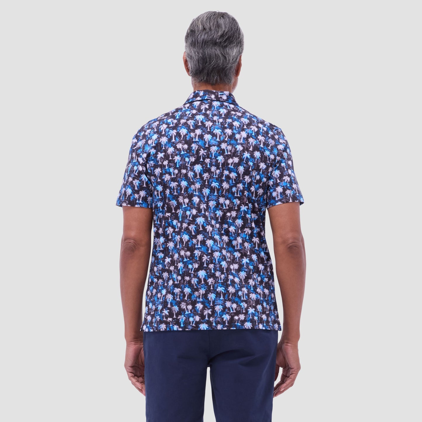 Bugatchi Hendrix Palm Tree Polo Shirt Black