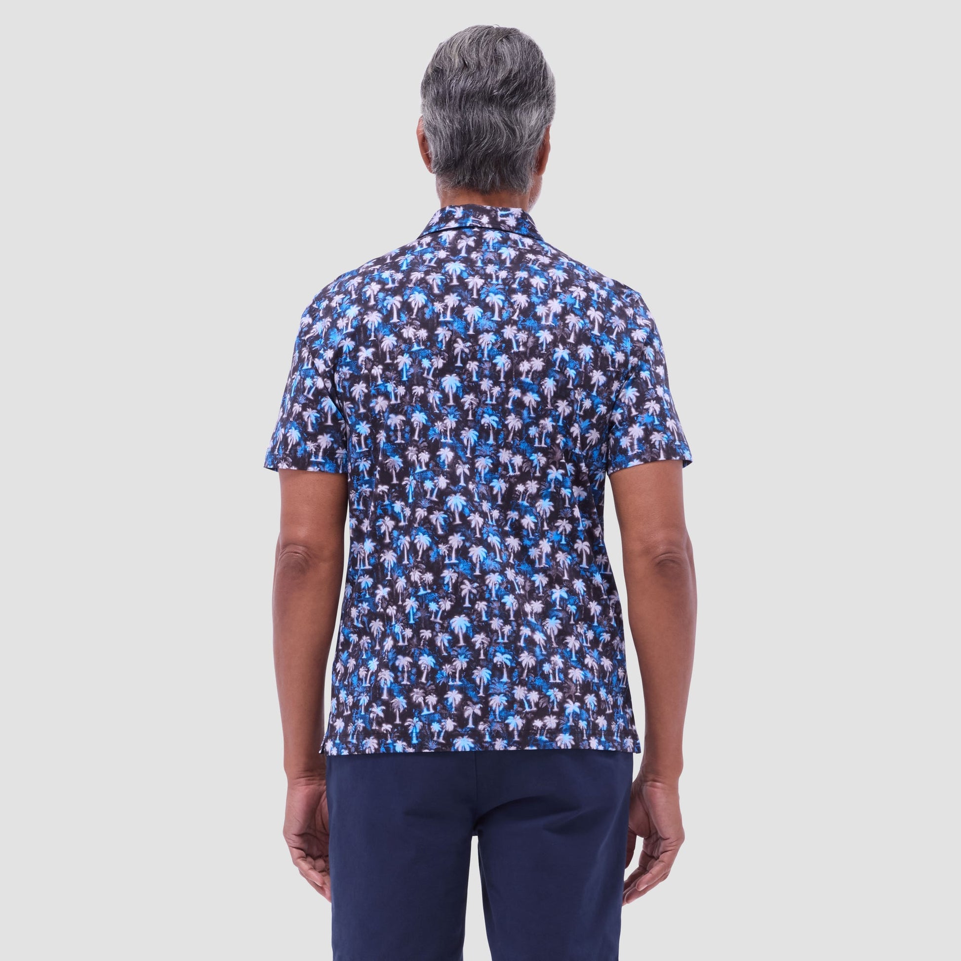 Bugatchi Hendrix Palm Tree Polo Shirt Black