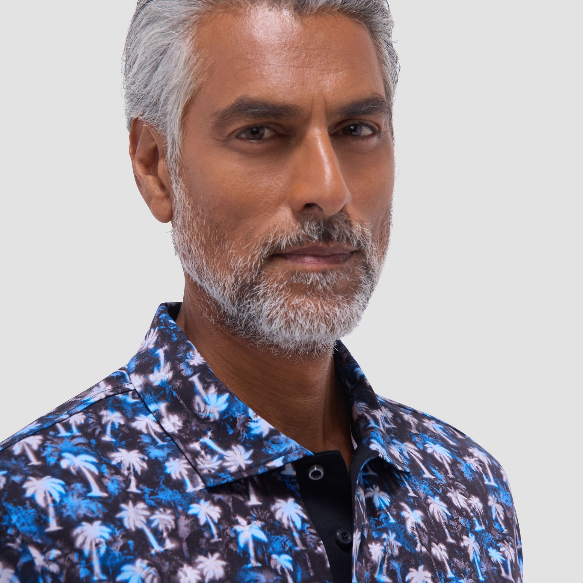 Bugatchi Hendrix Palm Tree Polo Shirt Black
