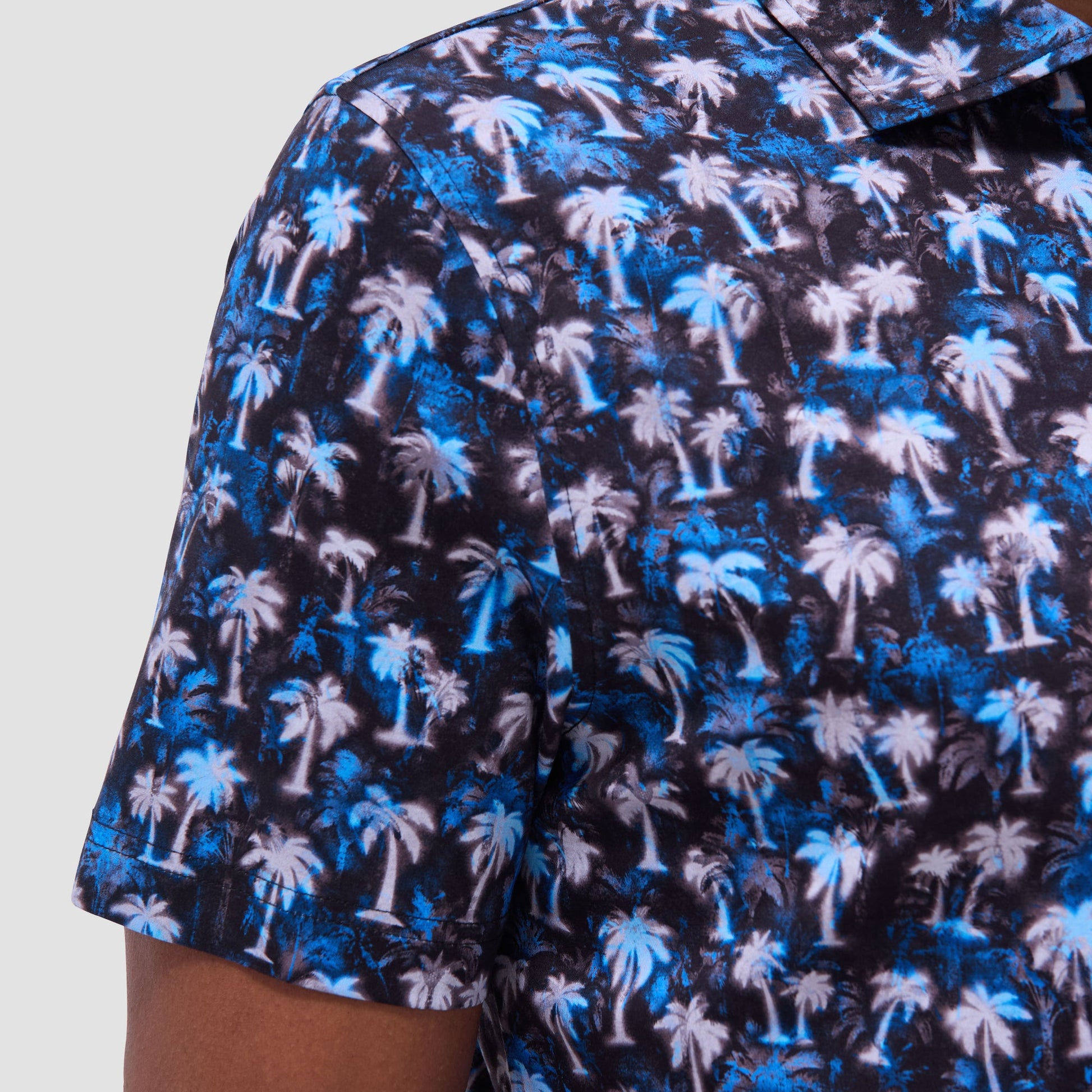Bugatchi Hendrix Palm Tree Polo Shirt Black