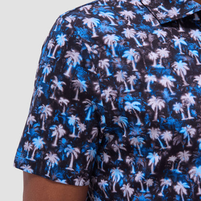 Bugatchi Hendrix Palm Tree Polo Shirt Black