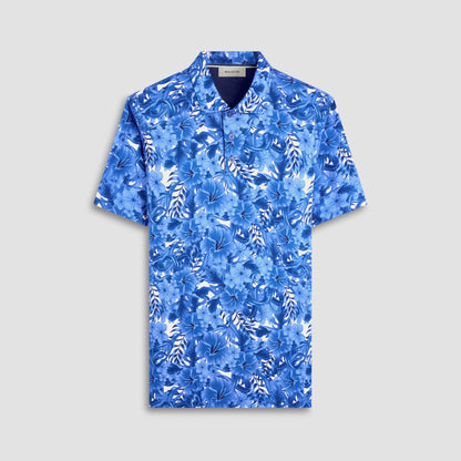 Bugatchi Hendrix Floral Polo Shirt Classic Blue