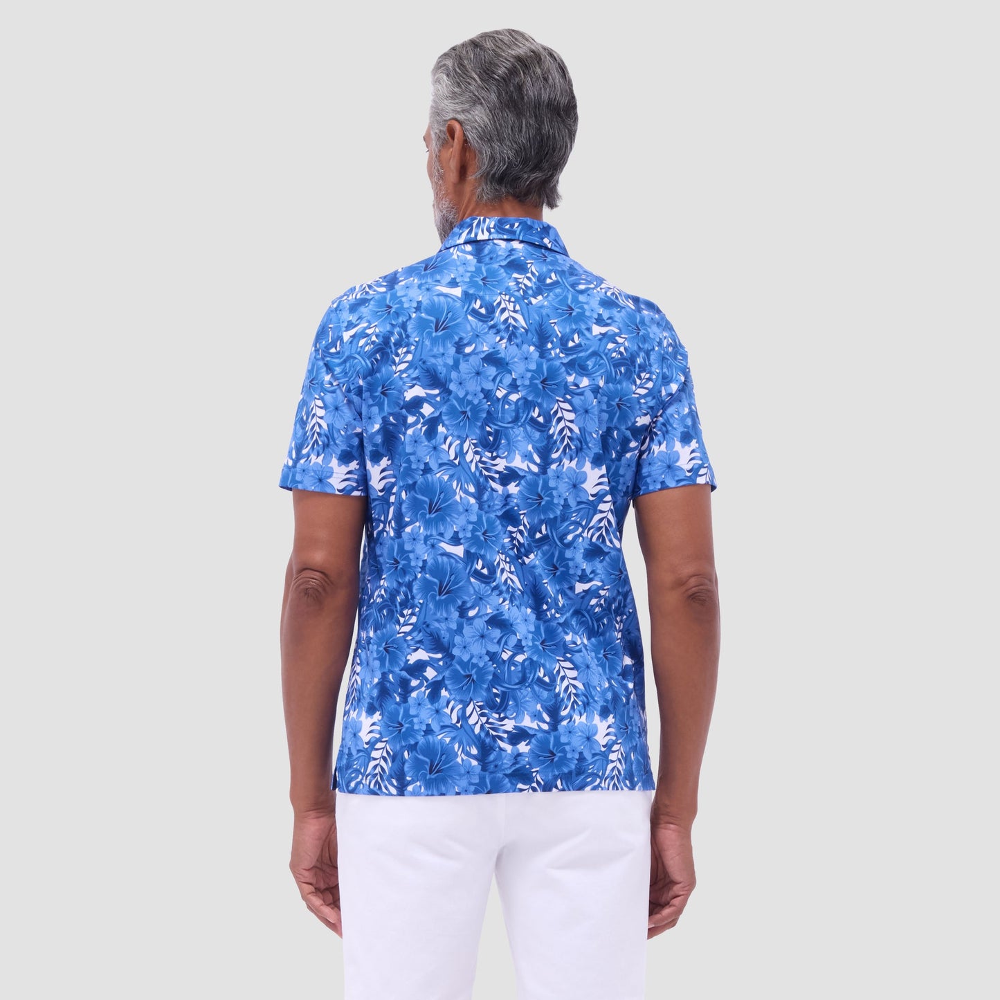 Bugatchi Hendrix Floral Polo Shirt Classic Blue