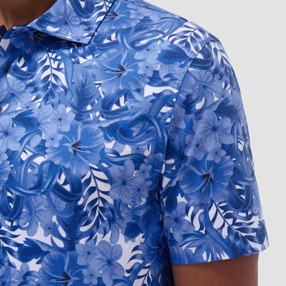 Bugatchi Hendrix Floral Polo Shirt Classic Blue