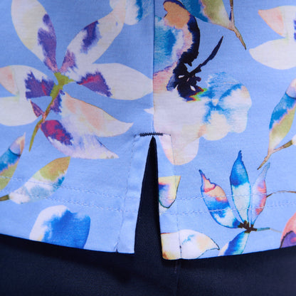 Bugatchi Hendrix Floral Polo Shirt Air Blue